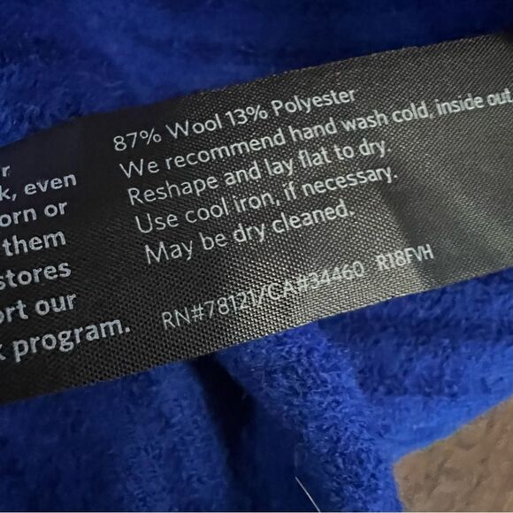 Eileen Fisher Luxe Merino Wool Ribbed Box Top Sweater 1X Royal Blue - Picture 9 of 9